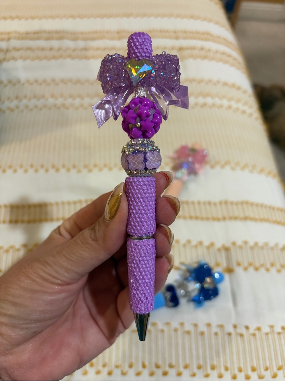 Purple Bejeweled Decorative Pen